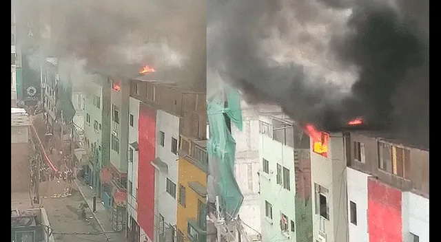 Reportan mega incendio en inmediaciones del emporio comercial de Gamarra Reportan mega incendio en inmediaciones del emporio comercial de Gamarra