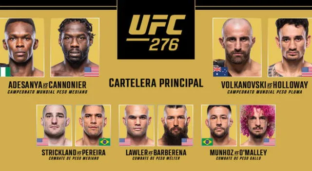 UFC 276 tiene todo lista para este sábado 2 de julio UFC 276 tiene todo lista para este sábado 2 de julio