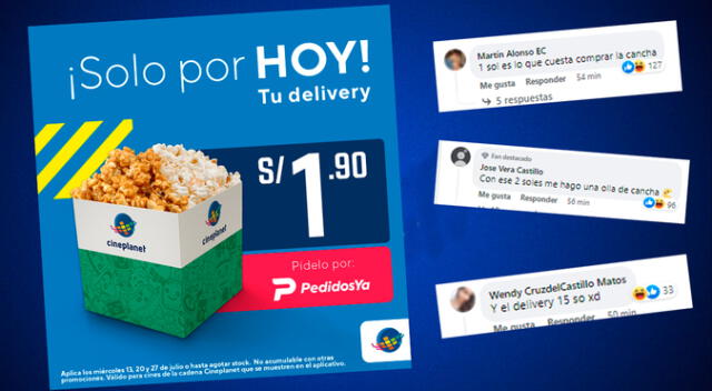 Canchita de Cineplanet a S/ 1.90: promoción es viral y usuarios dejan curiosos mensajes
