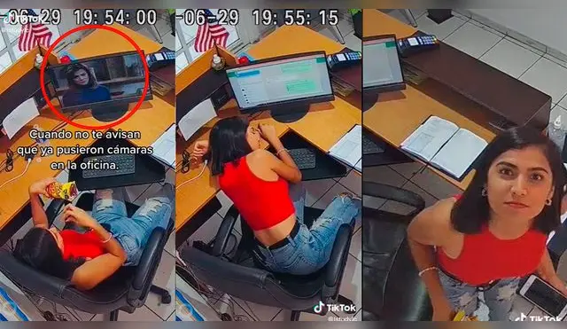 TikTok: instala cámara de seguridad en su oficina y descubre lo que su empleada hacía cuando nadie la veía
