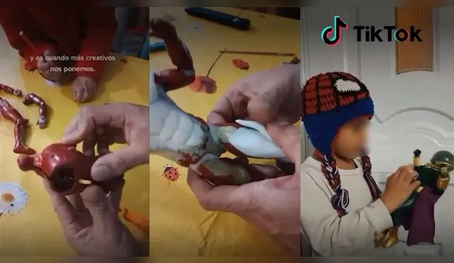 Padre crea muñeco de Marvel con piezas recicladas a su hijo, pues no pudo comprarle uno