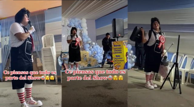 El payaso se equivoco de fiesta y error lo vuelve viral en redes sociales