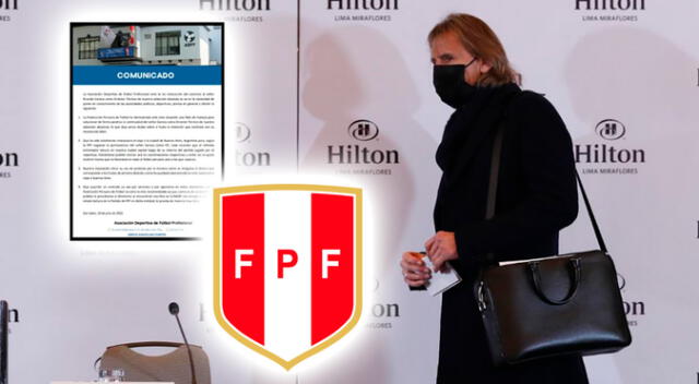 Comunicado de la ADFP con relación a la salida de Ricardo Gareca Comunicado de la ADFP con relación a la salida de Ricardo Gareca