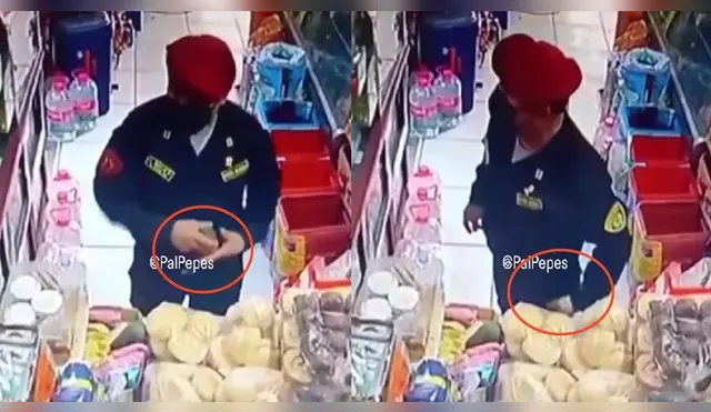 El policía se vuelve viral en redes sociales tras robar una palta de una tienda