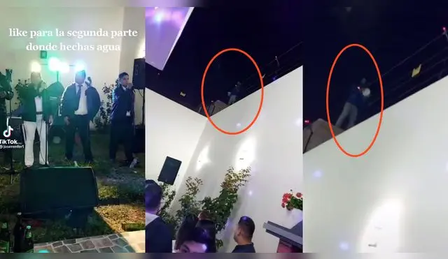 Mujer no puede dormir por fiesta de su vecino y lanzó agua a los músicos.