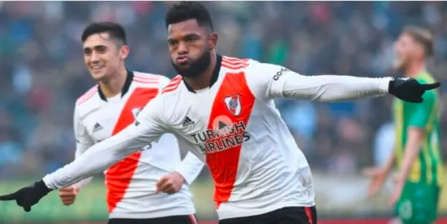 Miguel Borja anotó su primer gol con River Plate