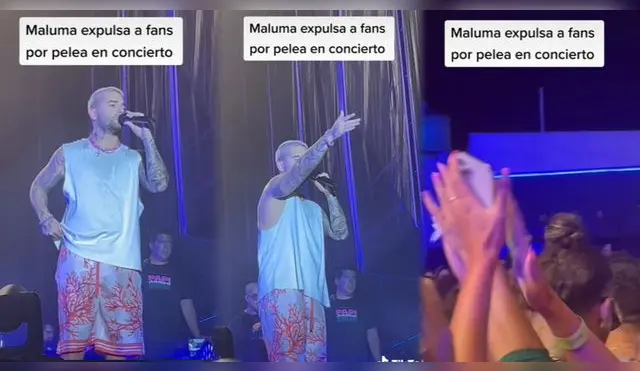 Maluma es aplaudido tras sacar a dos fanáticas que se pelearone en su concierto