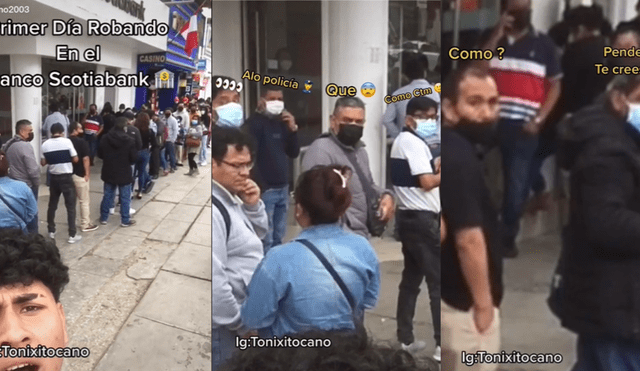 Se viraliza joven que realiza broma pesada en banco Scotiabank