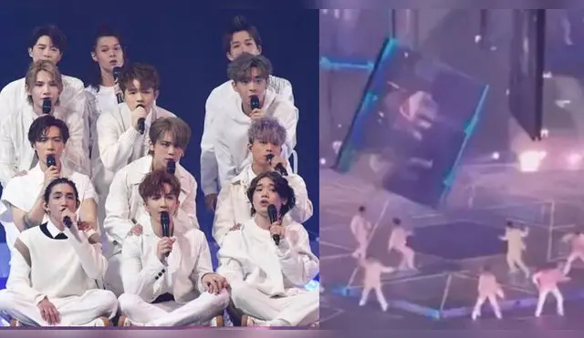 ¡De terror! Pantalla gigante cae sobre dos integrantes de banda Mirror en pleno show