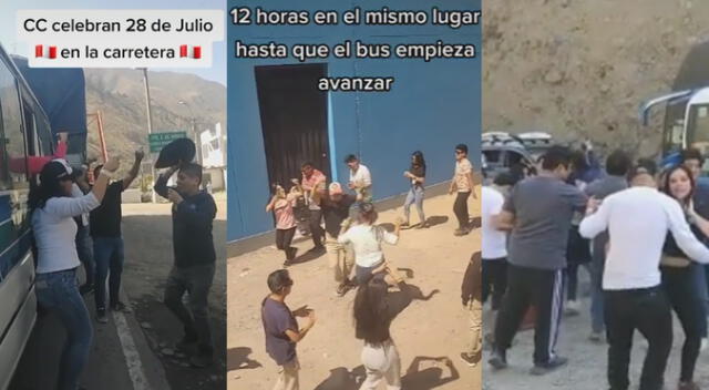 Pasajes varados en carretera central realizan tono por Fiestas Patrias