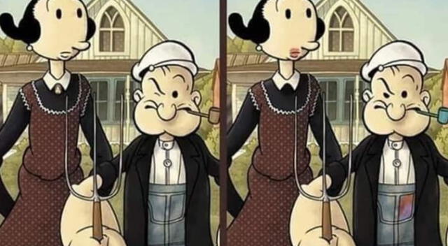 Ubica las 5 diferencias de Popeye en menos de 10 segundos