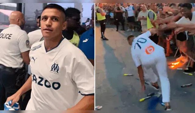 Alexis Sánchez casi sufre accidente en su presentación con la afición del Marsella