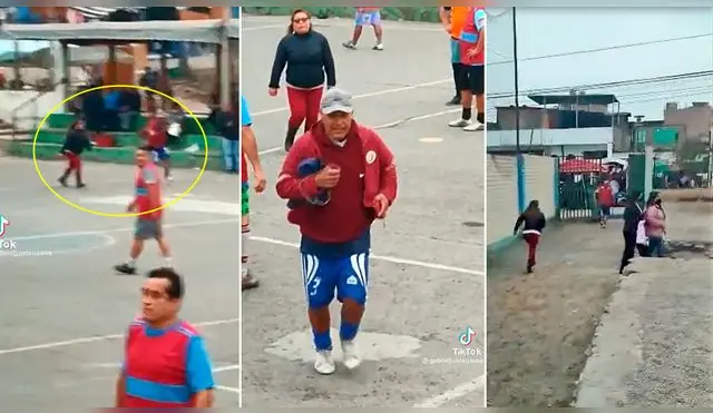 Un hombre tuvo que huir de un evento deportivo por la llegada de su esposa.