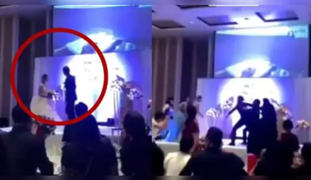 Novio expone en plena boda infidelidad de su futura esposa y desata escándalo en invitados- VIDEO