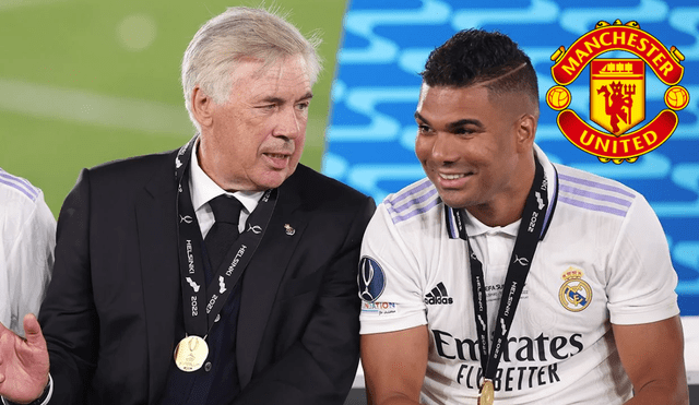 Casemiro y Carlo Ancelotti luego de ganar un torneo con Real Madrid Casemiro y Carlo Ancelotti luego de ganar un torneo con Real Madrid