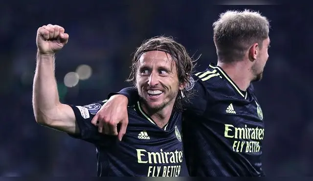 Luka Modric celebra su gol con Real Madrid