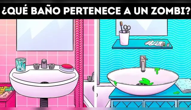 ¿Qué baño pertenece a un zombi? Solo los 'GENIOS' superaron este acertijo visual