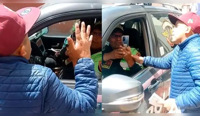 Marcianito de la Risa pasó un divertido momento con un policía