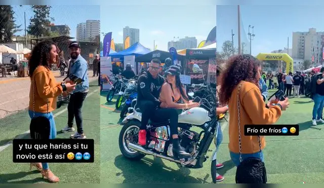 Joven posa con modelo mientras que su enamorada toma inesperada reacción.