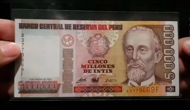 ¿Tu abuelita te heredó un billete de 5 millones de Intis? No lo botes, podría valer mucho dinero
