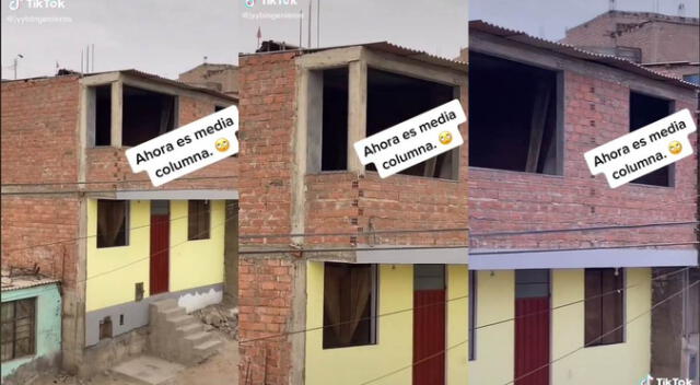 TikTok: Peruano construye su casa con 'media columna' y usuarios reaccionan