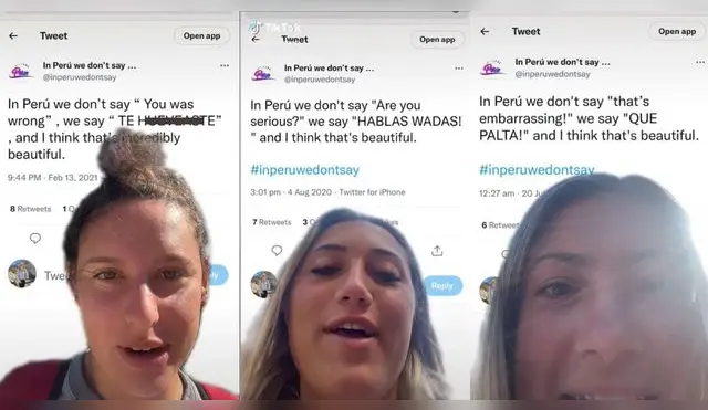 TikTok: extranjeras son virales tras decir "Y a mi que chuc***" y otras frases peruanas