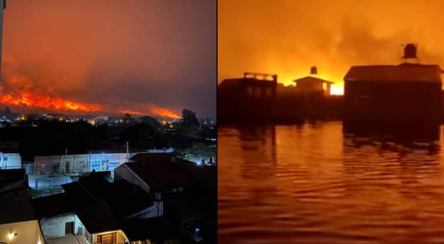 Puno: incendio de grandes proporciones afecta la isla de los Uros