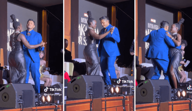 Black Panther 2: Tenoch Huerta y Lupita Nyong'o sorprenden bailando merengue 'Suavemente'