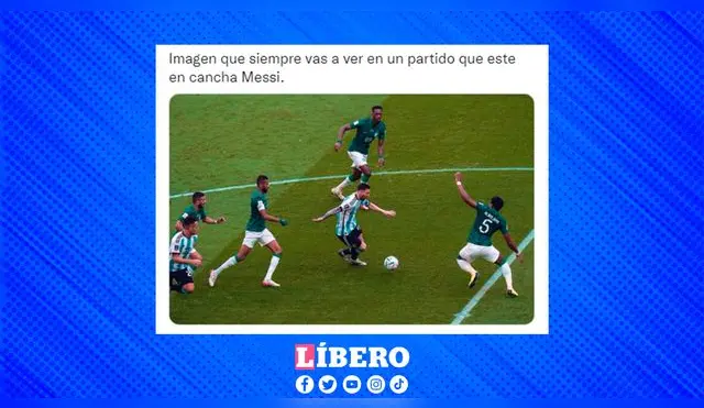 Messi destacó en el primer tiempo, y esta imagen refleja su ímpetu ante los rivales.