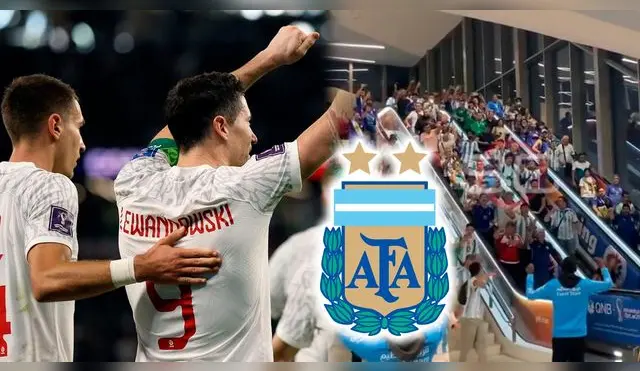 Hinchas argentinos celebraron triunfo de Polonia sobre Arabia Saudita