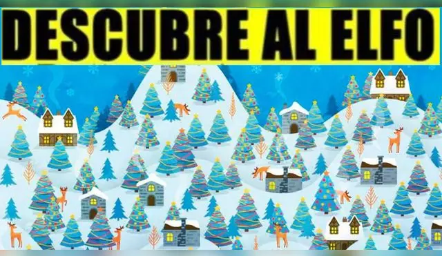 ¿Verás al elfo camuflado entre las casas de navidad? Ubícalo en menos de 7 segundos