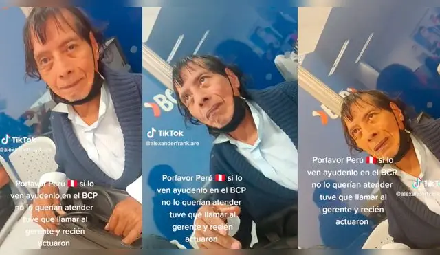 Joven indica que banco no quiso atender al cantante peruano.