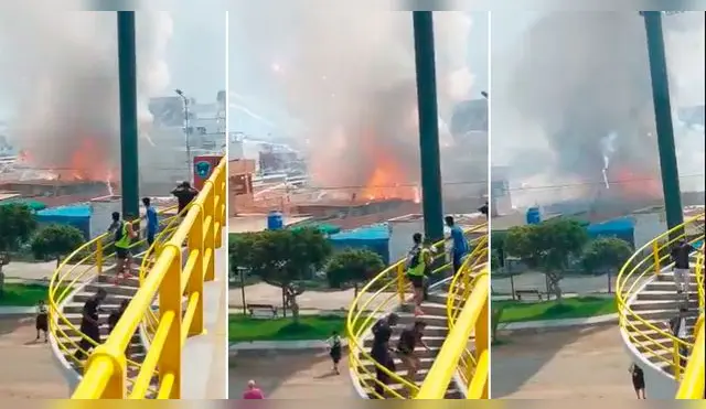 Lurín: explosión e incendio en taller de pirotécnicos despierta la alarma entre bomberos