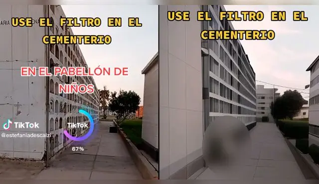 Captó ente que sería una niña dentro de cementerio y se viralizó en TikTok.