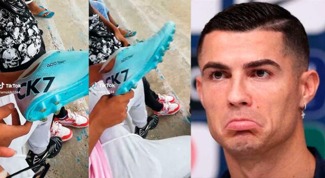 El joven fue víctima de burlas por las zapatillas falsas que compró de CR7.
