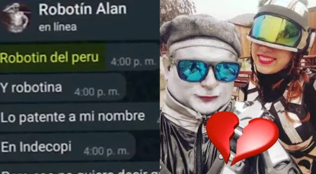 Robotín confiesa que patentó nombre de Robotina ante Indecopi a su nombre