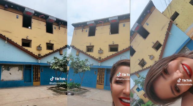 La singular casa sorprendió a miles puesto que está al 'revés'.