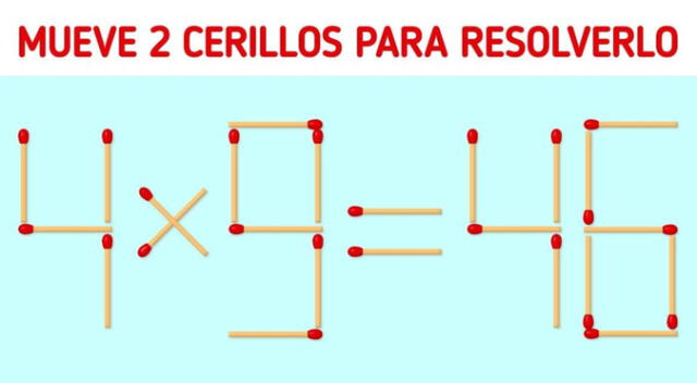 Encuentra la respuesta esta operación solo moviendo dos cerrillos