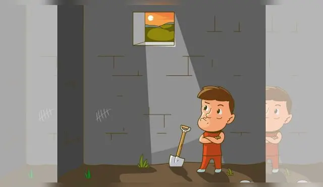 ¿Cómo el hombre podrá llegar a la venta de su prisión para escapar?