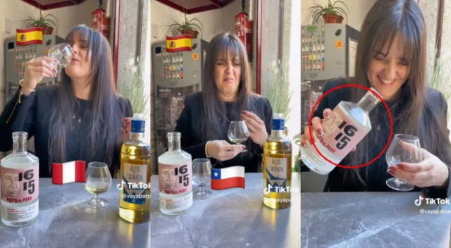 Española prueba pisco peruano y chileno, y este fue su veredicto