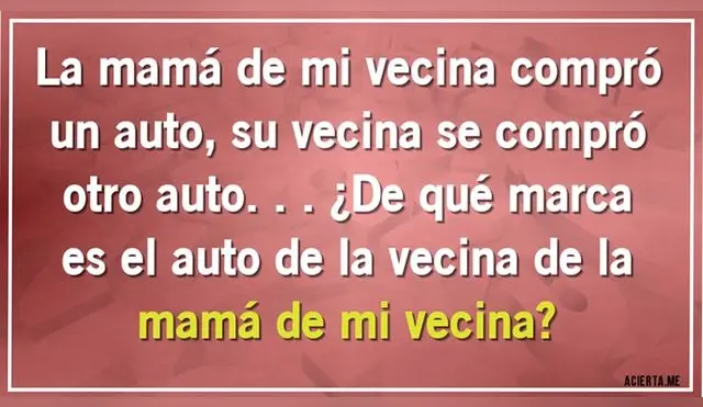 Pon a prueba tu capacidad mental intentando superar este acertijo.