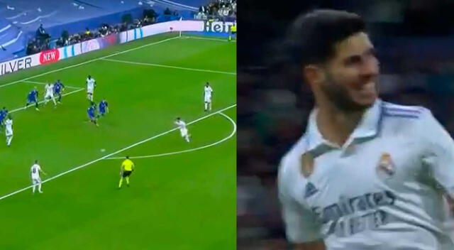 Real Madrid marcó el 2-0 gracias a un remate de Marco Asensio. Foto: ESPN Real Madrid marcó el 2-0 gracias a un remate de Marco Asensio. Foto: ESPN