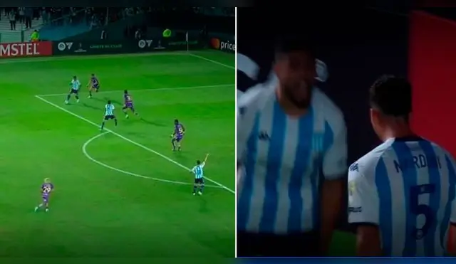 Nardoni marcó el 2-0 para Racing contra Aucas.