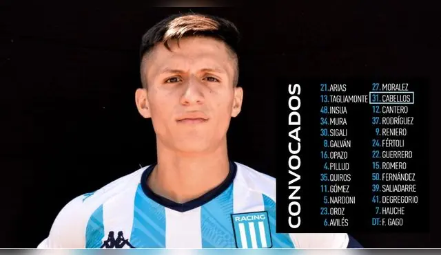 Catriel Cabellos tendría opción de debutar en partido de Racing