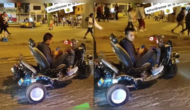 Joven se vuelve viral por su ingenioso vehículo