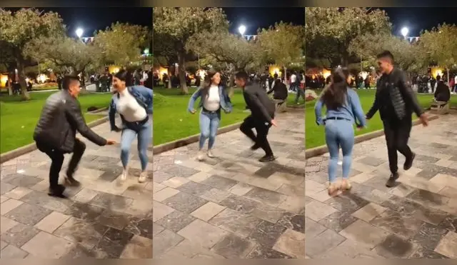 Jóvenes cumplían un reto de baile mostrando sus mejores pasos.