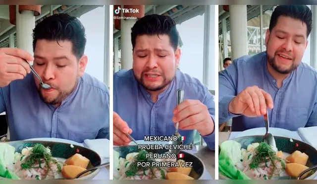 Después del primer bocado, el joven se animó a calificar con un "10" el ceviche.