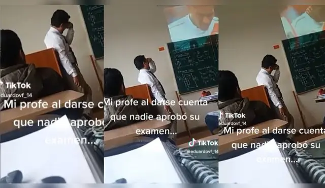 Profesor llorar en la cara de sus alumnos al recordar eliminación de Perú en Rusia 2018.