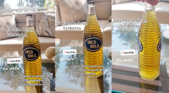 Un peruano ofrece a través de TikTok una botella de Inka Kola familiar de los años 70 a 5 mil dólares.
