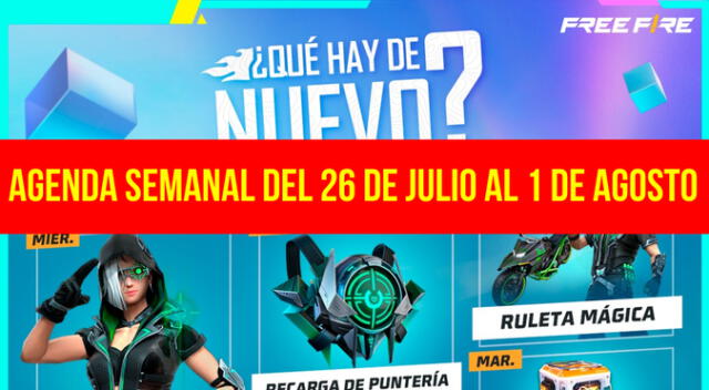 Conoce cuáles son los ítems que podrás canjear en la nueva agenda semanal de Free Fire.